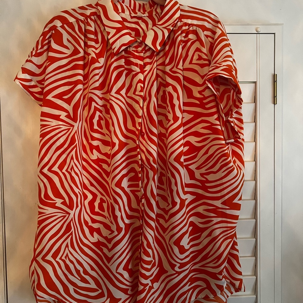 JODIFL Zebra Orange and White Top - Picture 2 of 5